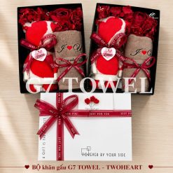 ￼Bộ Quà Tặng Khăn Gấu G7 Towel - TWOHEART Hộp Quà Khăn Cao Cấp Sang Trọng Cho Ngày 14/2, 8/3, 20/10