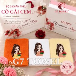 Bộ 3 Khăn Thêu Cô Gái CEM –Món Quà Tặng  20/10, 8/3 Ý Nghĩa, Tinh Tế - Ảnh 10