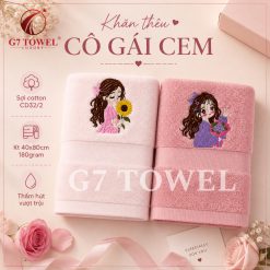 Bộ 3 Khăn Thêu Cô Gái CEM –Món Quà Tặng  20/10, 8/3 Ý Nghĩa, Tinh Tế - Ảnh 8