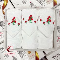 Set 3 khăn thêu quà tặng G7-G08 hoa nhí xinh xắn