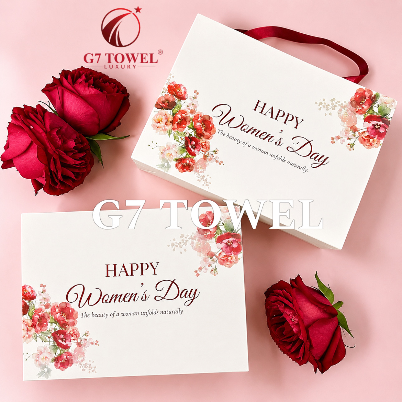 Bộ 3 Khăn Thêu Quà Tặng G7 – HAPPY WOMEN’S DAY N02 | Khăn Sợi Tre Cao Cấp, Hộp Quà Sang Trọng - Ảnh 8