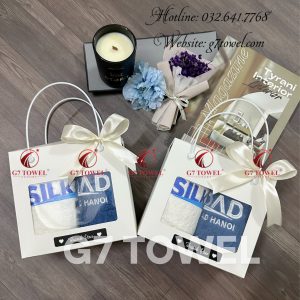Bộ khăn thêu quà tặng doanh nghiệp  cao cấp G7G74 - Ảnh 2