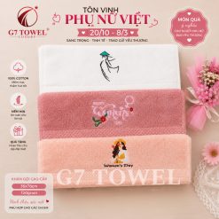 Khăn tắm, gội, mặt G7 Towel thêu logo chủ đề 20/10, 08/03 - Món quà ý nghĩa dành tặng những người phụ nữ thân yêu - Ảnh 16