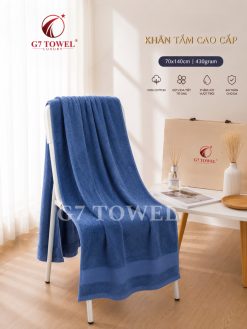 Khăn tắm cotton G7-BT05 70x140; trọng lượng 430gram; 100% cotton siêu thấm hút, an toàn cho da - Ảnh 5