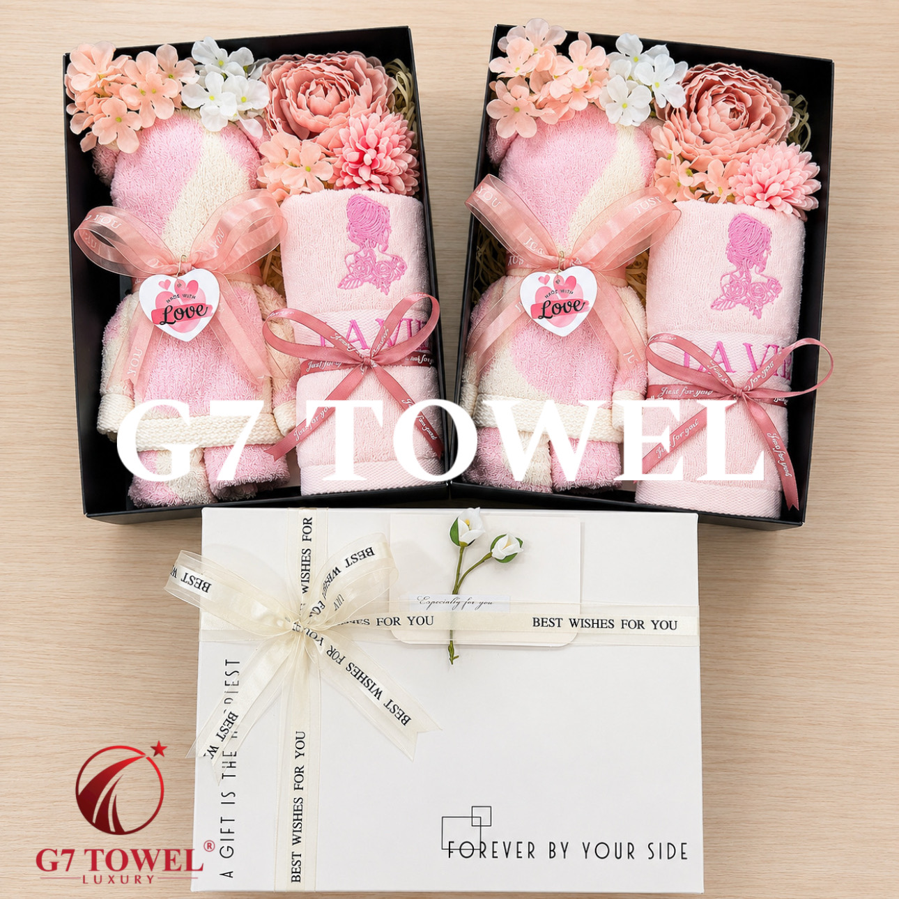 Bộ Quà Tặng Khăn Gấu G7 Towel - TWOHEART Hộp Quà Khăn Cao Cấp Sang Trọng Cho Ngày 14/2, 8/3, 20/10 - Ảnh 4