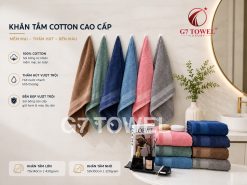 Khăn tắm cotton G7-BT05 70x140; trọng lượng 430gram; 100% cotton siêu thấm hút, an toàn cho da