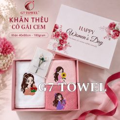 Bộ 3 Khăn Thêu Cô Gái CEM –Món Quà Tặng  20/10, 8/3 Ý Nghĩa, Tinh Tế - Ảnh 11