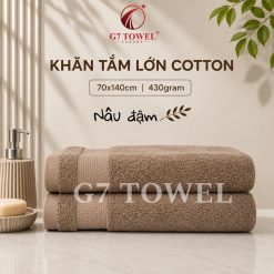 Khăn tắm cotton G7-BT05 70x140; trọng lượng 430gram; 100% cotton siêu thấm hút, an toàn cho da - Ảnh 19