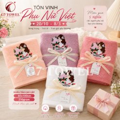 Khăn tắm, gội, mặt G7 Towel thêu logo chủ đề 20/10, 08/03 - Món quà ý nghĩa dành tặng những người phụ nữ thân yêu - Ảnh 5