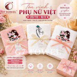 Khăn tắm, gội, mặt G7 Towel thêu logo chủ đề 20/10, 08/03 - Món quà ý nghĩa dành tặng những người phụ nữ thân yêu - Ảnh 3