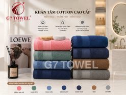 Khăn tắm cotton G7-BT05 70x140; trọng lượng 430gram; 100% cotton siêu thấm hút, an toàn cho da - Ảnh 7