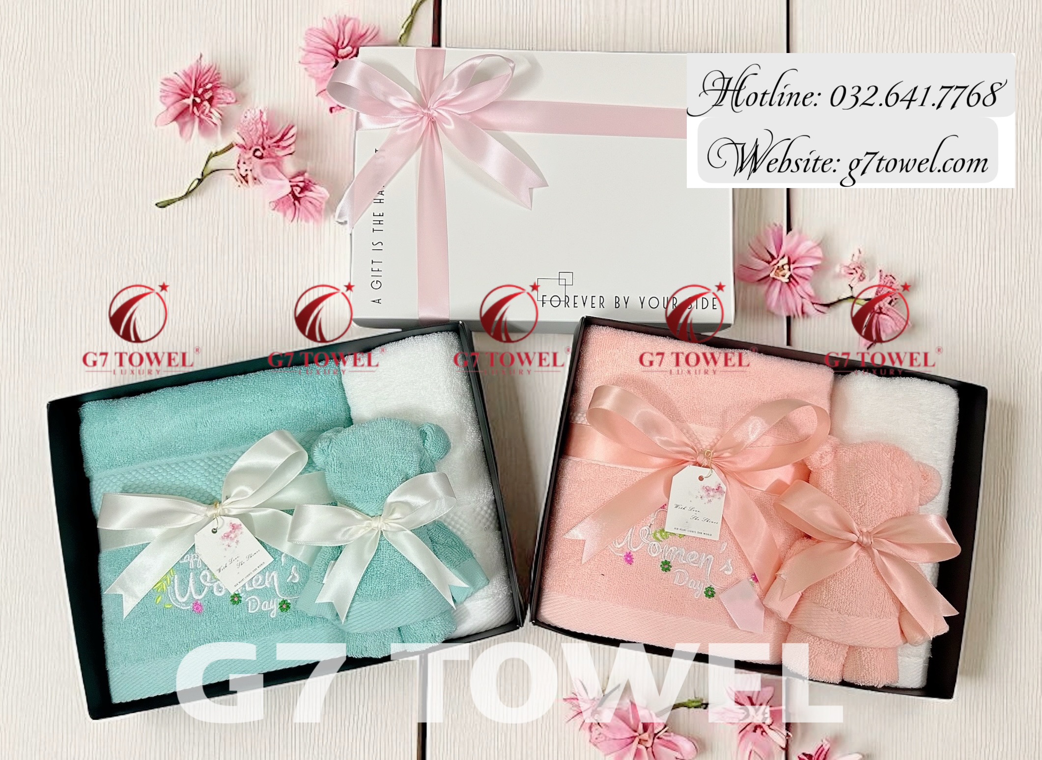 Bộ khăn gấu quà tặng G7-G80 HAPPY  WOMEN’S DAY
