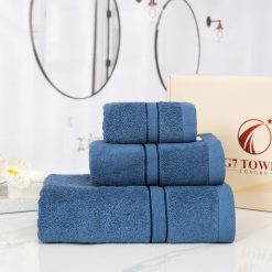 Hộp 3 Khăn MC11 - 100% Cotton – SEA (XANH BIỂN ĐẬM)