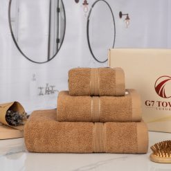 Hộp 3 Khăn MC02 - 100% Cotton – Brown(Nâu)
