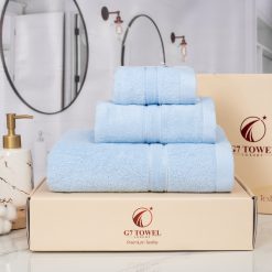 Hộp 3 Khăn MC07 - 100% Cotton – BLUE (XANH NHẠT) - Ảnh 5
