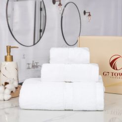Hộp 3 Khăn MC08 - 100% Cotton – White (Trắng)