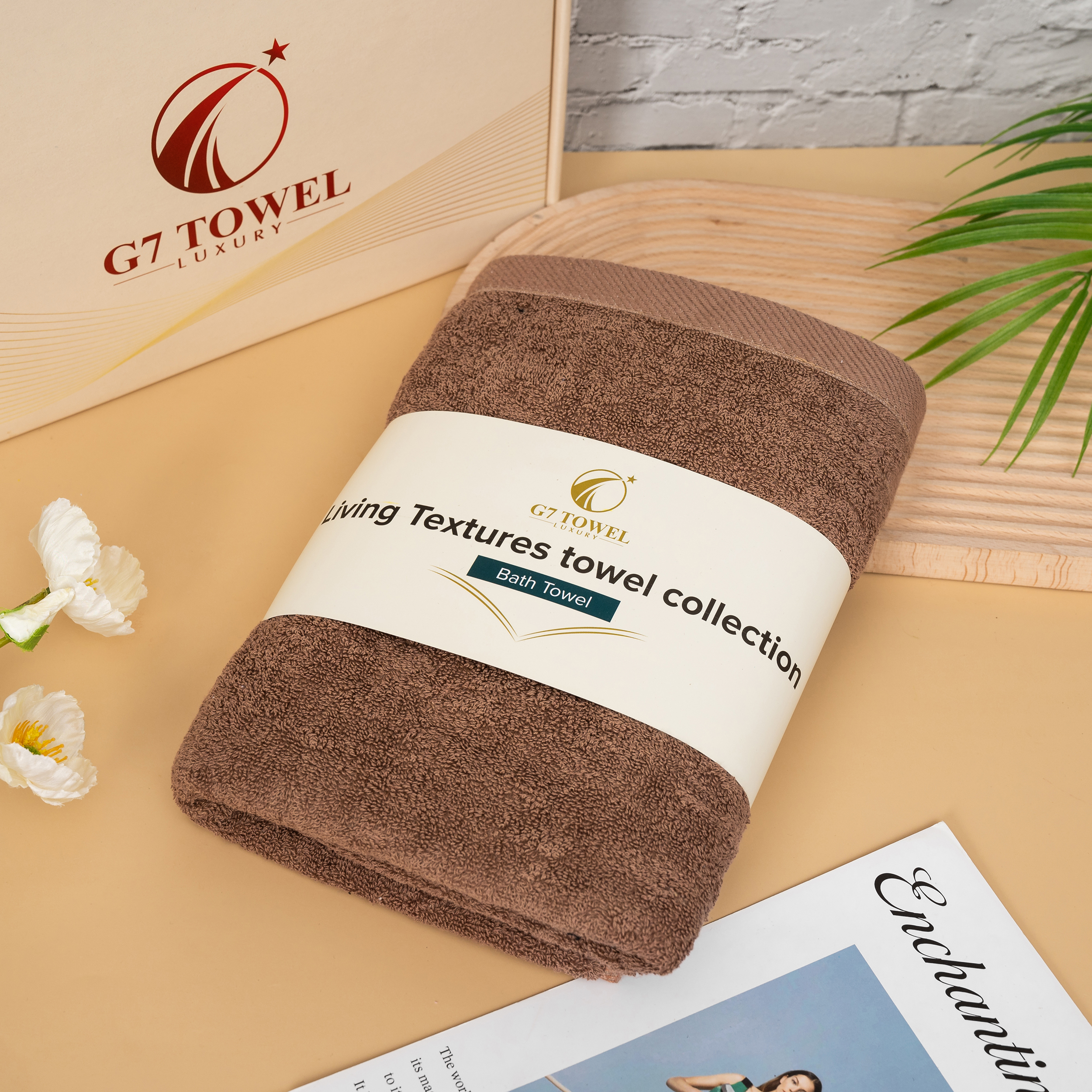 Hộp 3 Khăn MC03 - 100% Cotton – BROWN (NÂU ĐẬM)