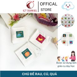 Khăn mầm non, khăn mặt, khăn tay G7SB01, cho bé in hình ngộ nghĩnh, chất liệu cotton, microfiber thấm hút tốt - Ảnh 4