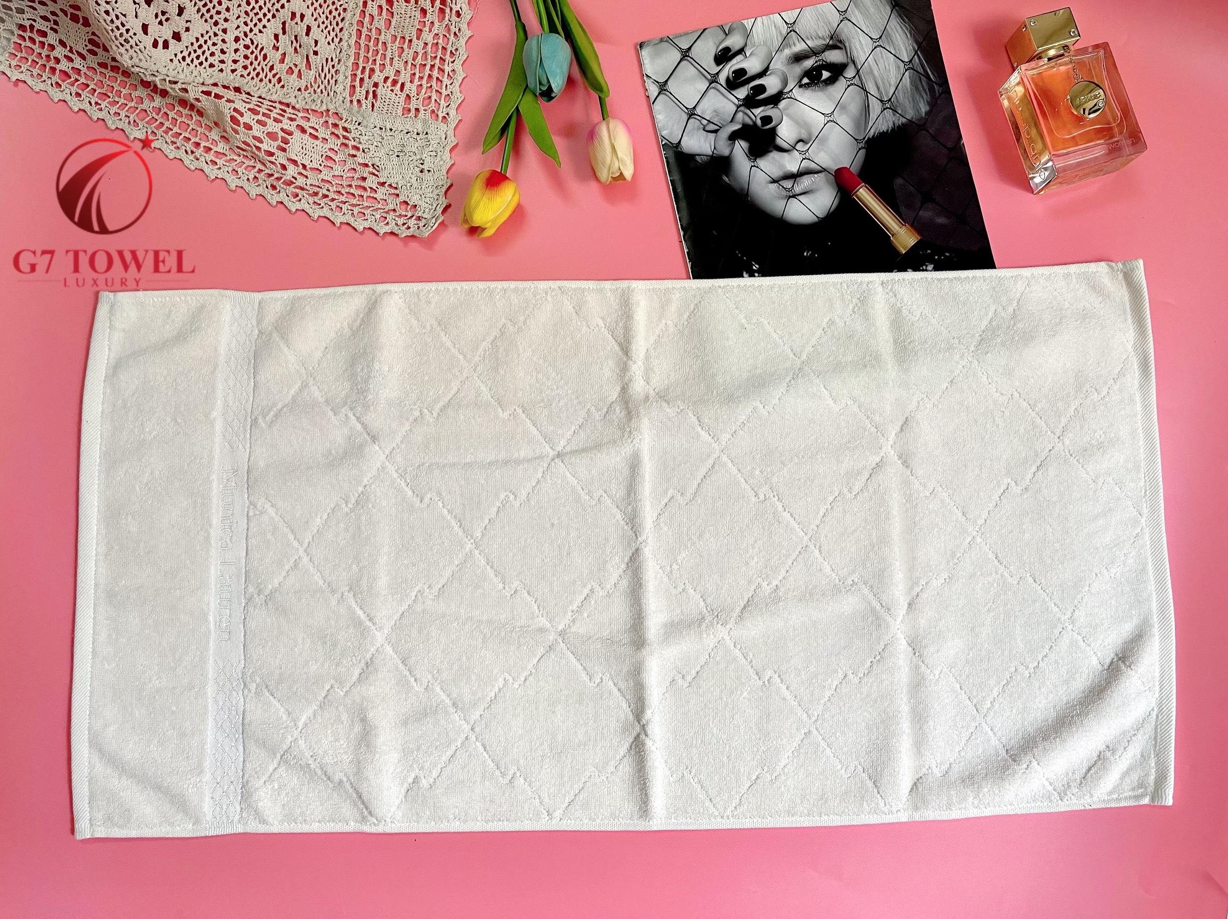 Khăn gội MOTA xuất Hàn Monica Lauren sang trọng, tinh tế, siêu thấm hút và mềm mại, 100% sợi cotton nguyên sinh. - Ảnh 9