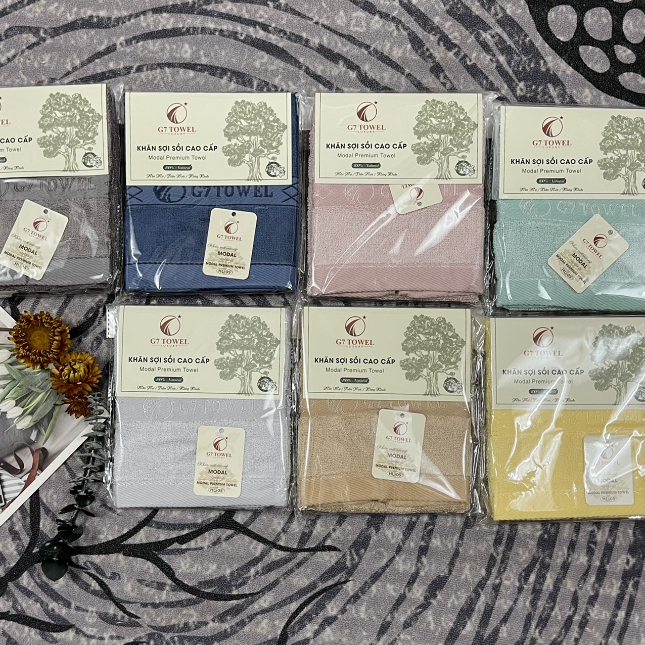 Khăn Mặt Sợi Sồi Cao Cấp G7 Towel 30x50cm , 100% thành phần tự nhiên với Khả Năng Kháng Khuẩn Cao, An Toàn Với Làn Da . - Ảnh 4