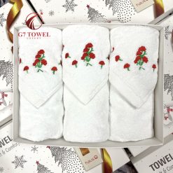 Set 3 khăn thêu quà tặng G7-G05 Thank You + hoa nhí - Ảnh 2