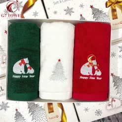 Set 3 khăn thêu quà tặng mùa Giáng sinh G7-G06