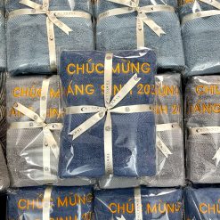 Khăn thêu quà tặng G7-G10 gồm 1 khăn tắm cotton 60x120cm +túi/ hộp. - Ảnh 4