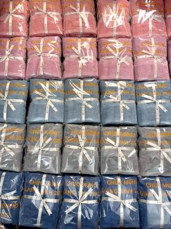 Khăn thêu quà tặng G7-G10 gồm 1 khăn tắm cotton 60x120cm +túi/ hộp. - Ảnh 6