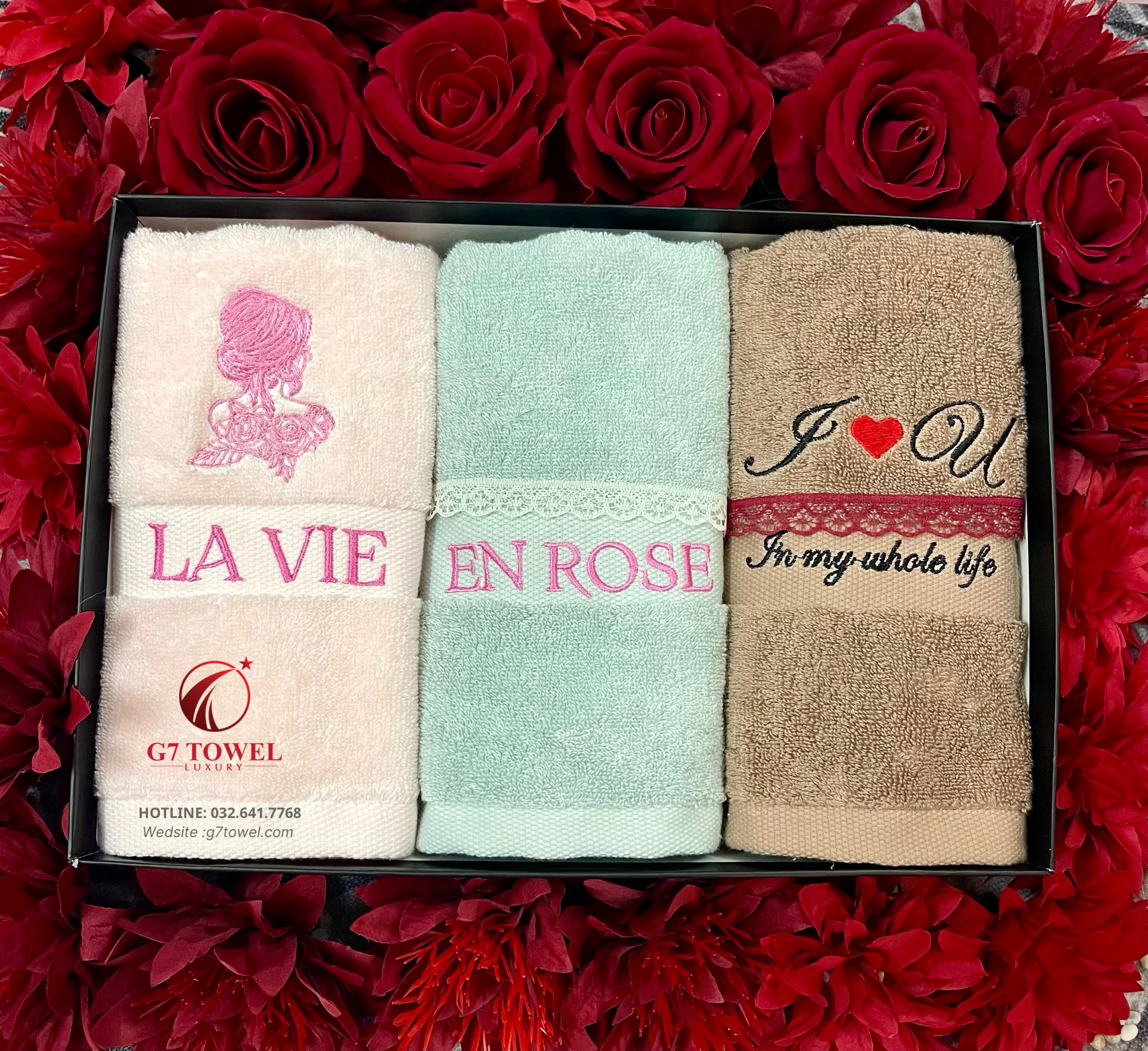 Set khăn quà tặng LA VIE EN ROSE -Tình yêu Vĩnh Cửu