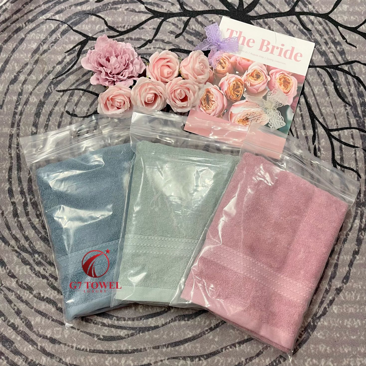 Khăn tắm cotton G7-BT03 50x100cm; trọng lượng 210gram; 100% cotton siêu thấm hút, an toàn cho da - Ảnh 8