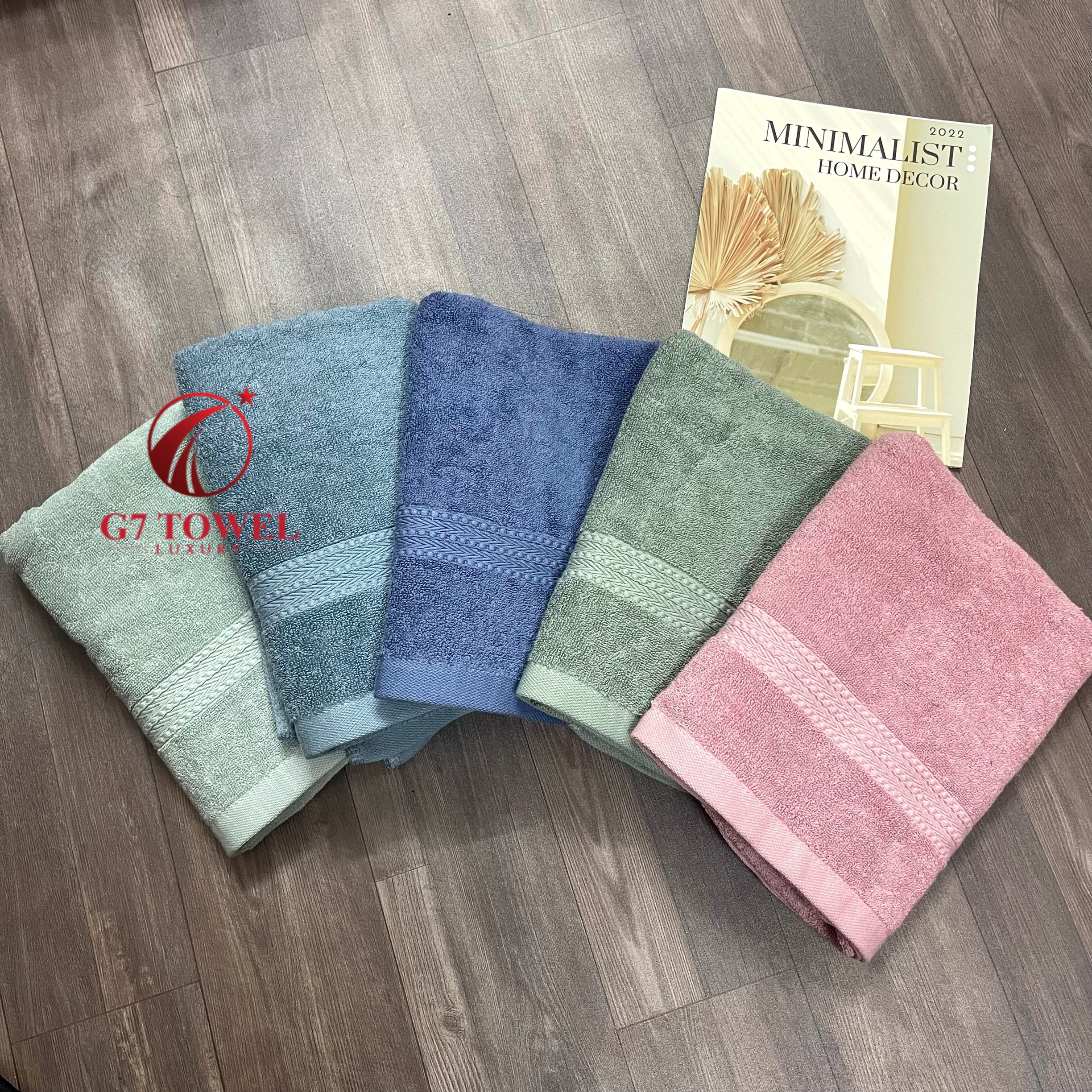 Khăn tắm cotton G7-BT03 50x100cm; trọng lượng 210gram; 100% cotton siêu thấm hút, an toàn cho da - Ảnh 18