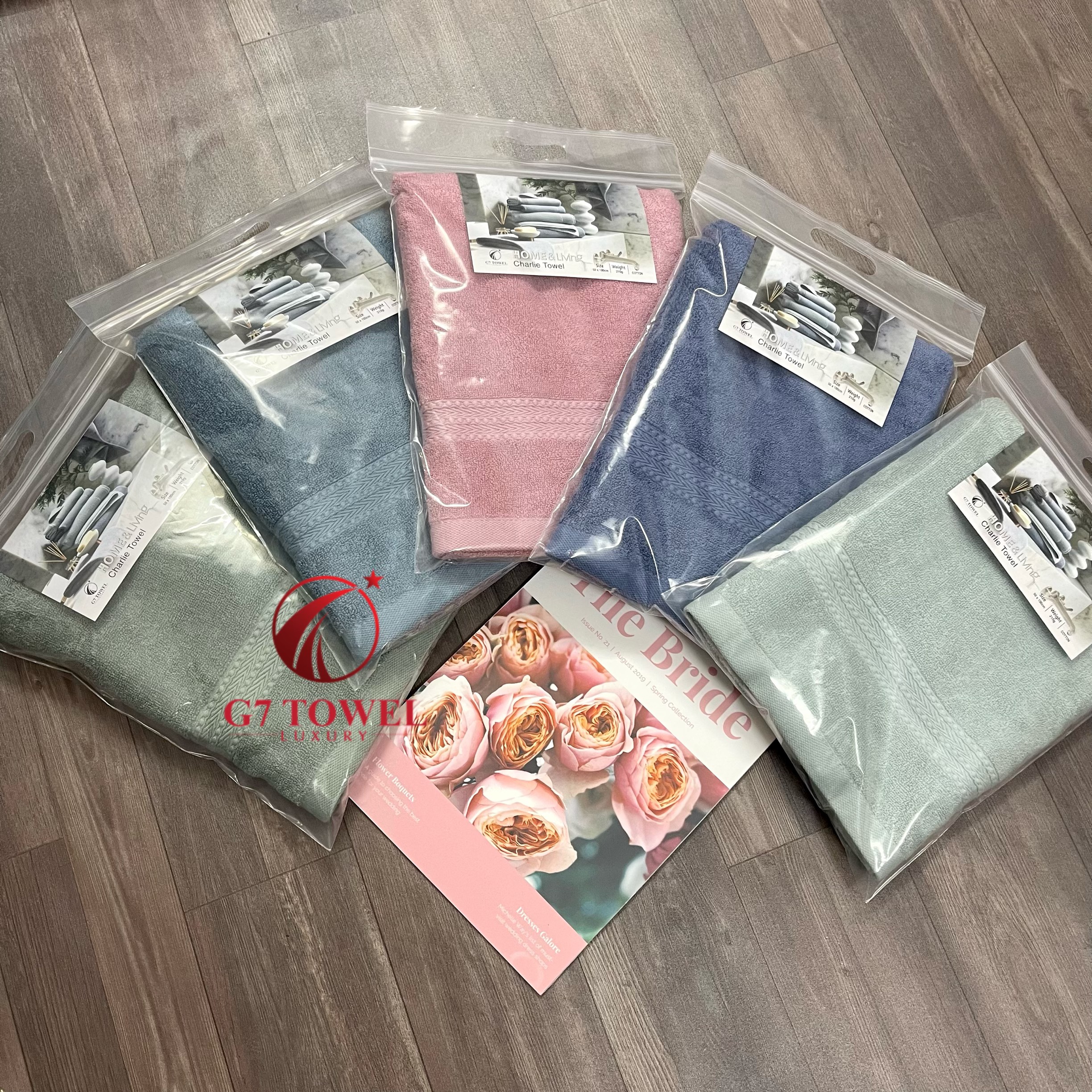 Khăn tắm cotton G7-BT03 50x100cm; trọng lượng 210gram; 100% cotton siêu thấm hút, an toàn cho da