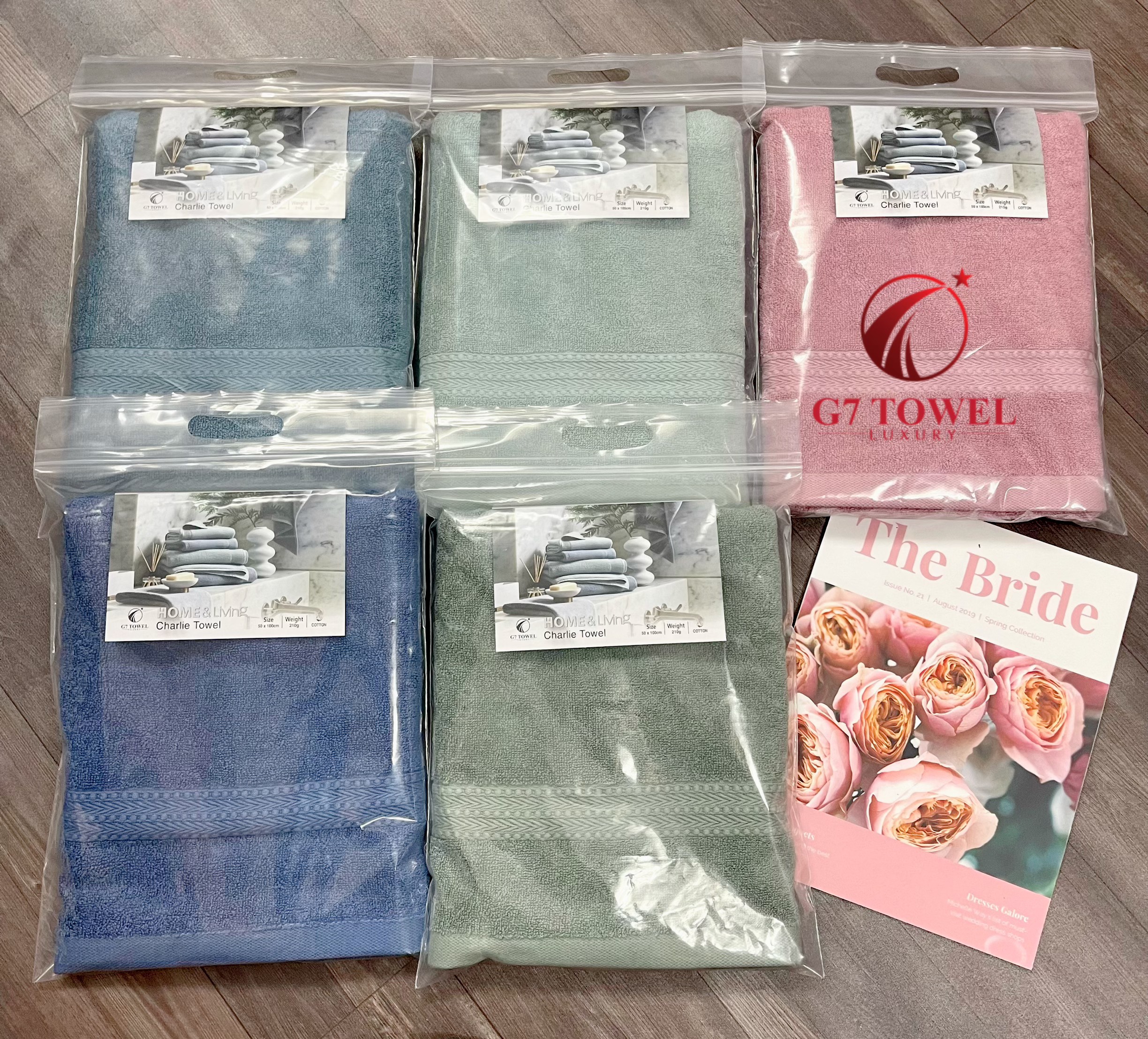 Khăn tắm cotton G7-BT03 50x100cm; trọng lượng 210gram; 100% cotton siêu thấm hút, an toàn cho da - Ảnh 12