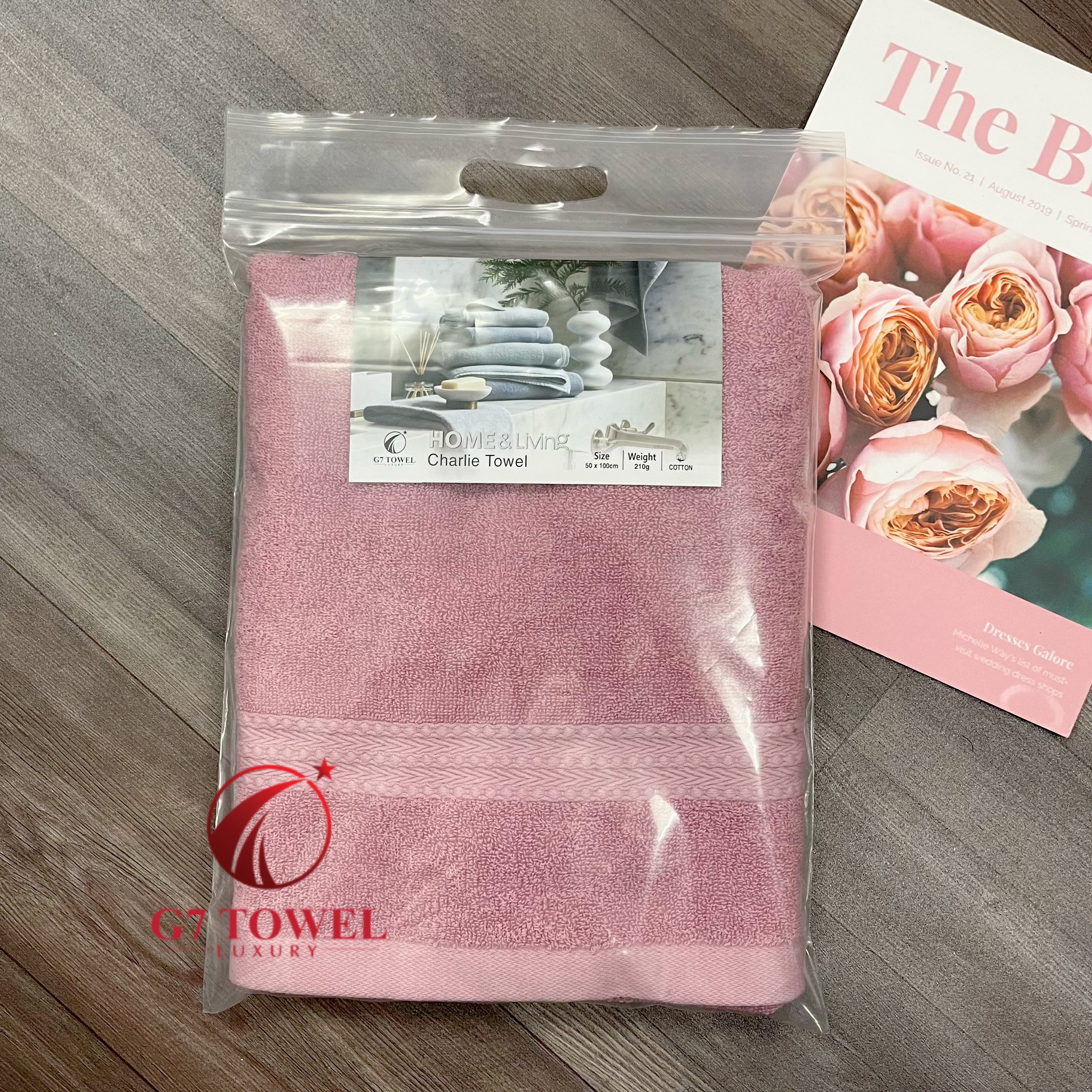 Khăn tắm cotton G7-BT03 50x100cm; trọng lượng 210gram; 100% cotton siêu thấm hút, an toàn cho da - Ảnh 11