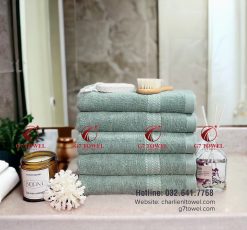 Khăn tắm Cotton cao cấp dí vải WT07 , kích thước 70x140cm - Ảnh 9