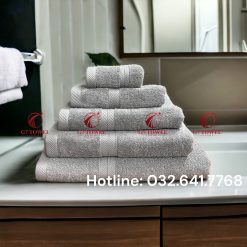 Bộ 5 khăn cotton mặt , gội , tắm G7- WT07 100% cotton, thấm hút nước tốt - Ảnh 16