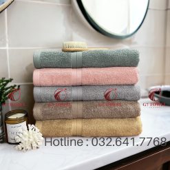 Bộ 5 khăn cotton mặt , gội , tắm G7- WT07 100% cotton, thấm hút nước tốt - Ảnh 11