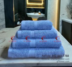 Bộ 5 khăn cotton mặt , gội , tắm G7- WT07 100% cotton, thấm hút nước tốt - Ảnh 8