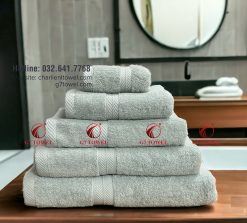 Bộ 5 khăn cotton mặt , gội , tắm G7- WT07 100% cotton, thấm hút nước tốt - Ảnh 4