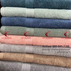 Bộ 5 khăn cotton mặt , gội , tắm G7- WT07 100% cotton, thấm hút nước tốt - Ảnh 3