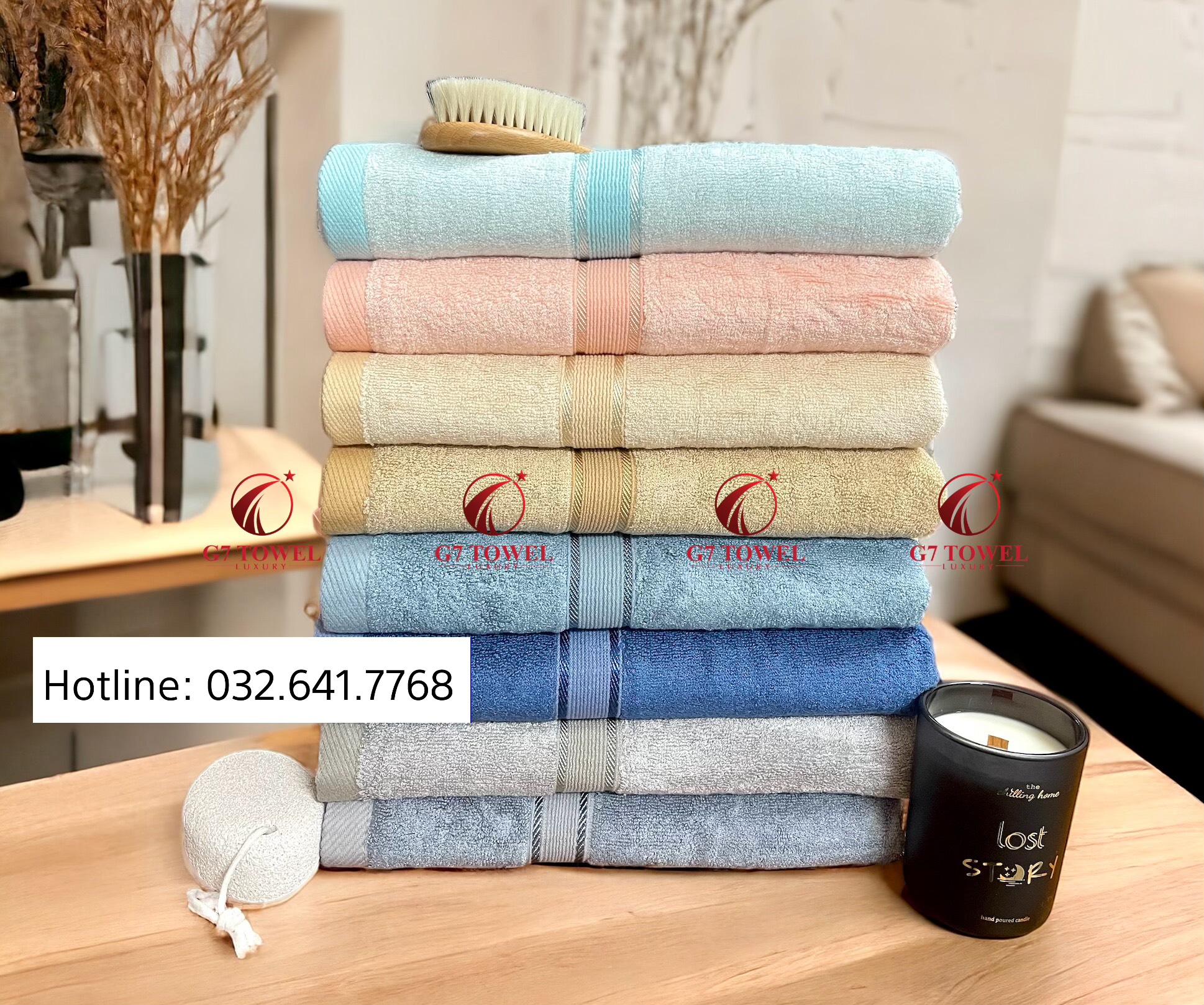 Khăn tắm sợi tre cao cấp G7 WT03 70x140cm, 100% sợi tre nhập khẩu mềm mại, kháng khuẩn, thấm hút nước tốt