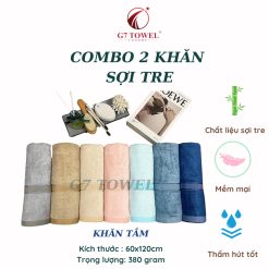 ✨ Combo Khăn tắm, khăn mặt  Sợi Tre G7 Towel ✨ - Ảnh 3