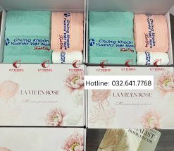 ( Thêu logo theo yêu cầu)Bộ 3 Khăn thêu quà tặng G7-G23 - Ảnh 4