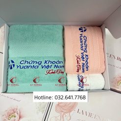 ( Thêu logo theo yêu cầu)Bộ 3 Khăn thêu quà tặng G7-G23