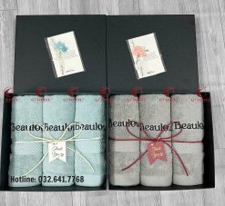 Bộ 3 Khăn Thêu Cotton Cao Cấp - Beaulounge G7- G29
