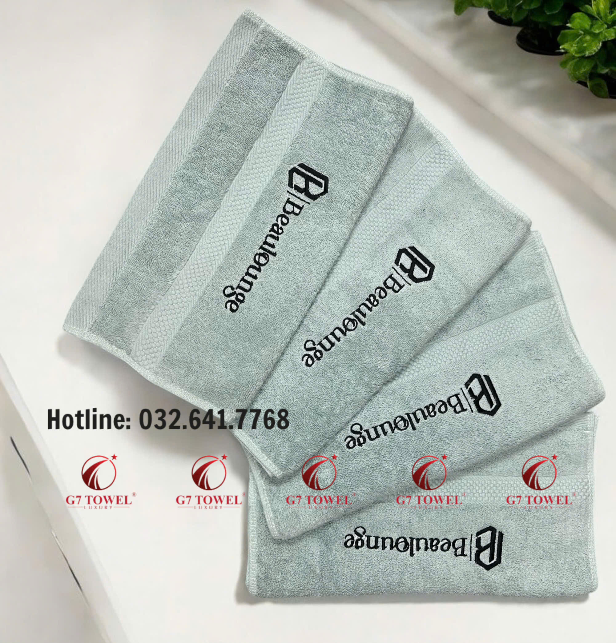 Bộ 3 Khăn Thêu Cotton Cao Cấp - Beaulounge G7- G29 - Ảnh 4