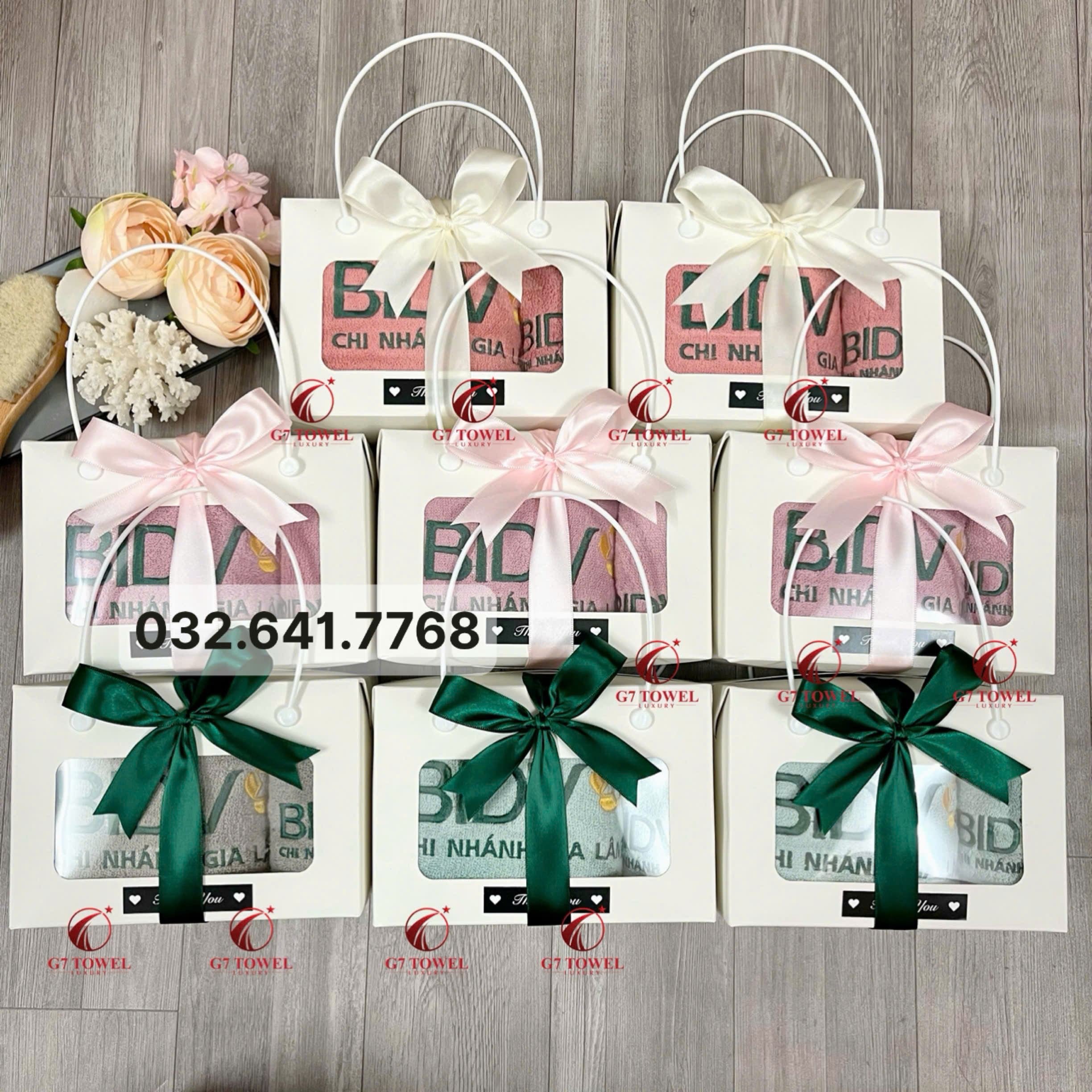 ( Thêu logo theo yêu cầu ) Khăn Thêu Quà Tặng BIDV G7- G30 🔸Sự Lựa Chọn Tinh tế dành tặng cho khách hàng.