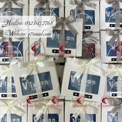 ( Thêu logo theo yêu cầu ) Set Khăn Thêu Quà Tặng cho công đoàn VISISON VINA G7-G41- Sự Lựa Chọn Tinh tế dành tặng cho khách hàng. ❣️❣️