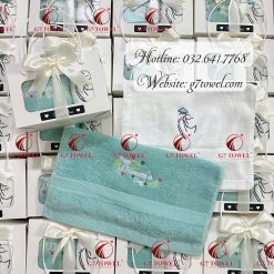 ( Thêu logo theo yêu cầu )Bộ khăn thêu quà tặng doanh nghiệp G7- G50 - Ảnh 6