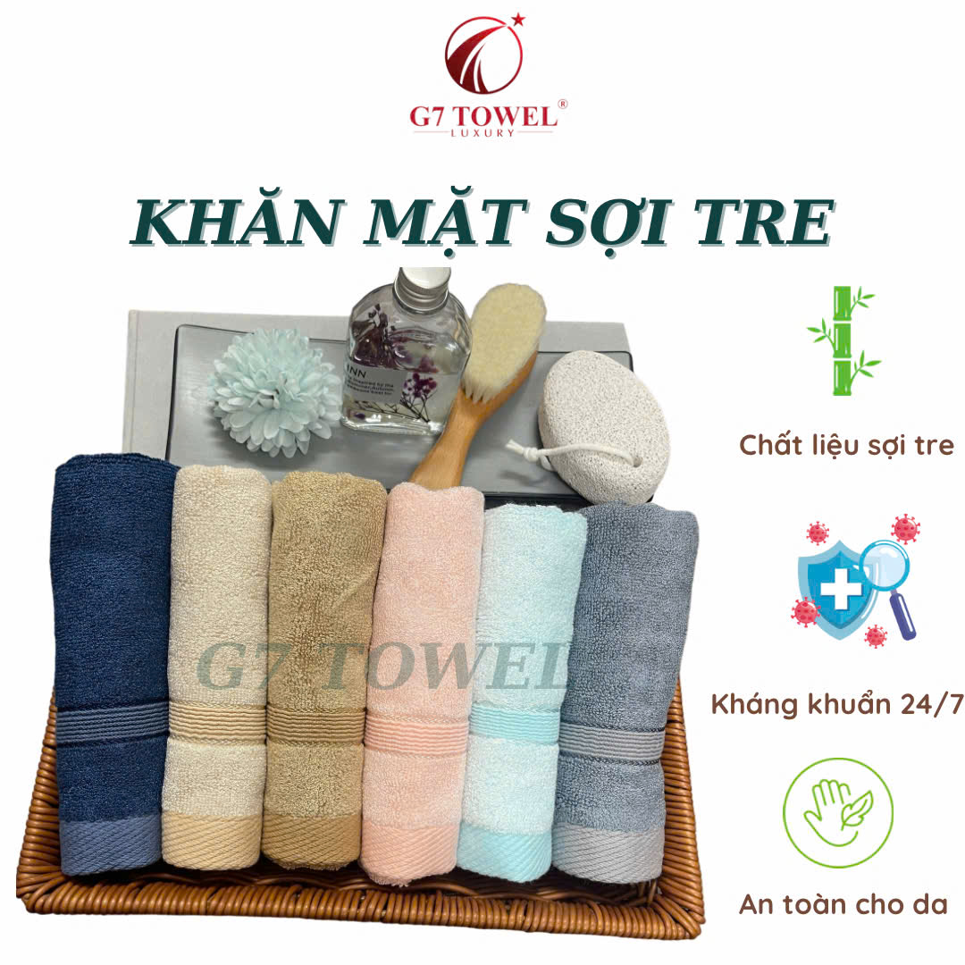 Khăn mặt sợi tre cao cấp G7 WT03 30x50cm, 100% sợi cotton nhập khẩu mềm mại, kháng khuẩn, thấm hút nước tốt - Ảnh 7